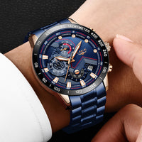 Thumbnail for Quartz Fashion Stainless Steel Top Brand Luxury Sport Mens Watches