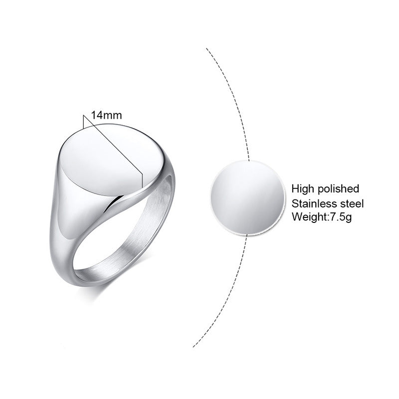 Your Custom Design & Image & Logo & Text Design  14MM Stainless Steel Smooth Ring (2)