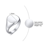 Thumbnail for Your Custom Design & Image & Logo & Text Design  14MM Stainless Steel Smooth Ring (2)