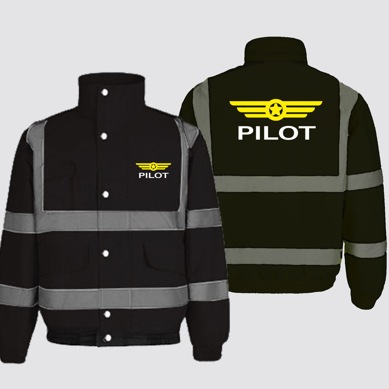 Pilot & Badge Designed Reflective Winter Jackets