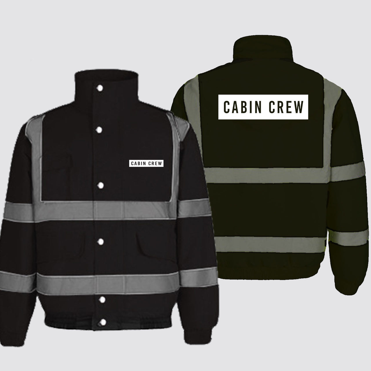 Cabin Crew Text Designed Reflective Winter Jackets