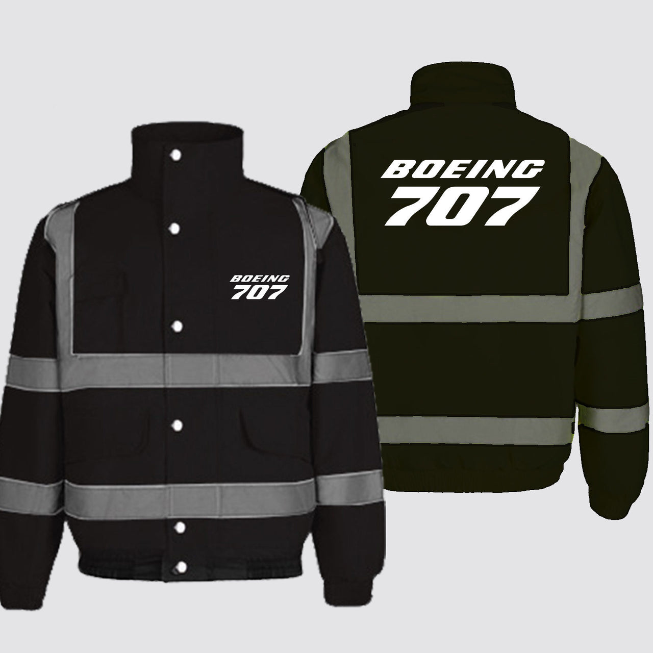 Boeing 707 & Text Designed Reflective Winter Jackets