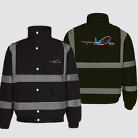 Thumbnail for Multicolor Airplane Designed Reflective Winter Jackets