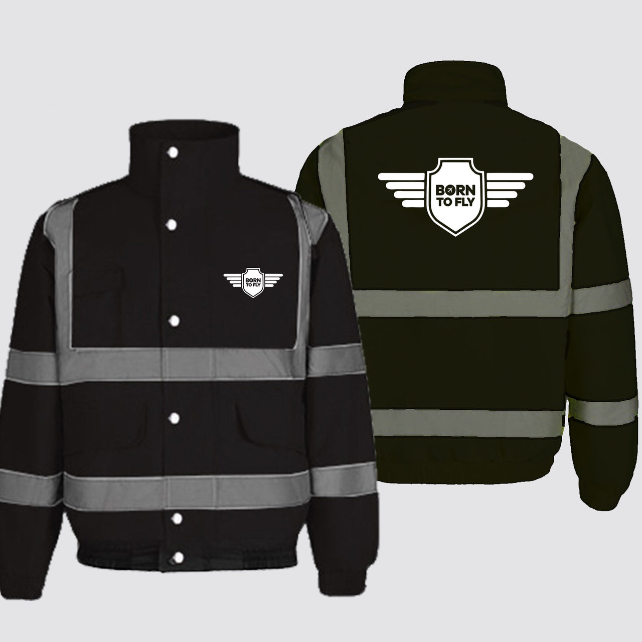 Born To Fly & Badge Designed Reflective Winter Jackets