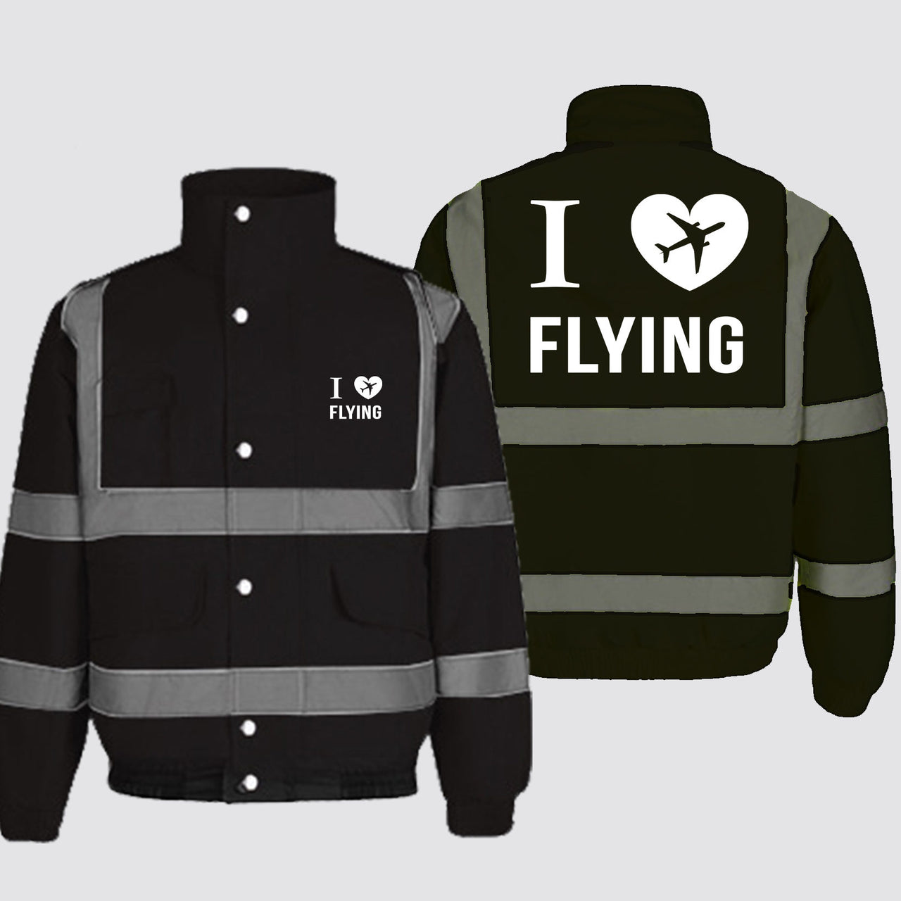 I Love Flying Designed Reflective Winter Jackets