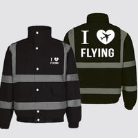 Thumbnail for I Love Flying Designed Reflective Winter Jackets
