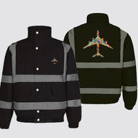 Thumbnail for Colourful Airplane Designed Reflective Winter Jackets