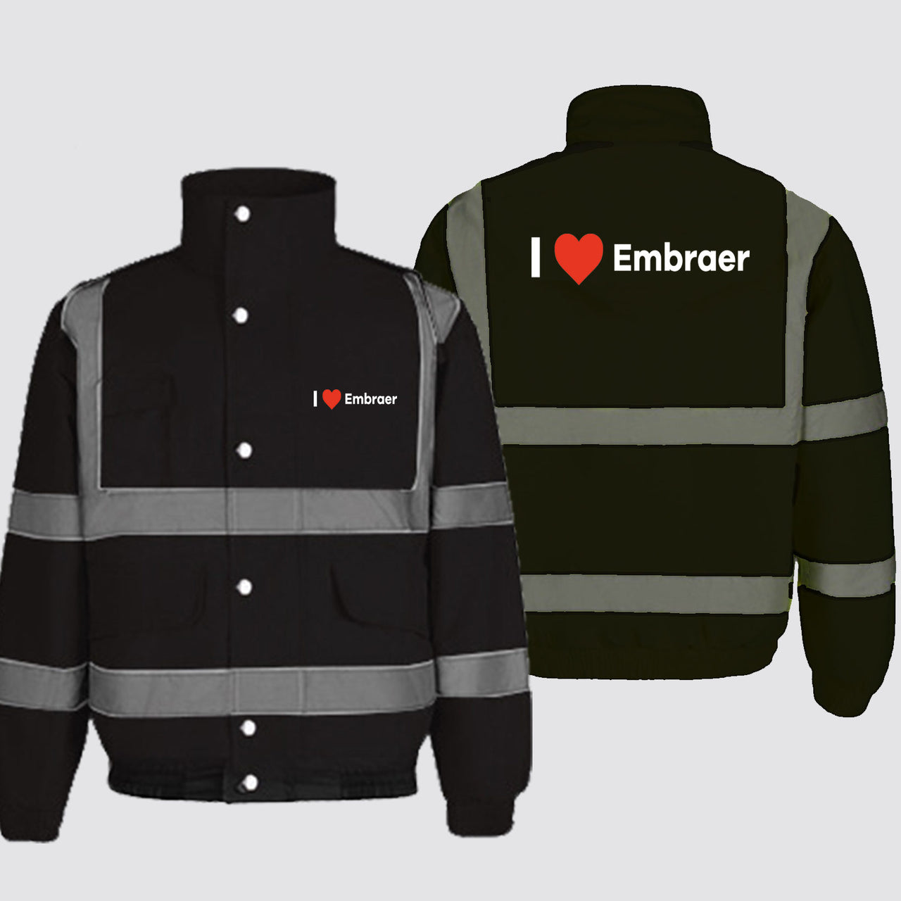 I Love Embraer Designed Reflective Winter Jackets