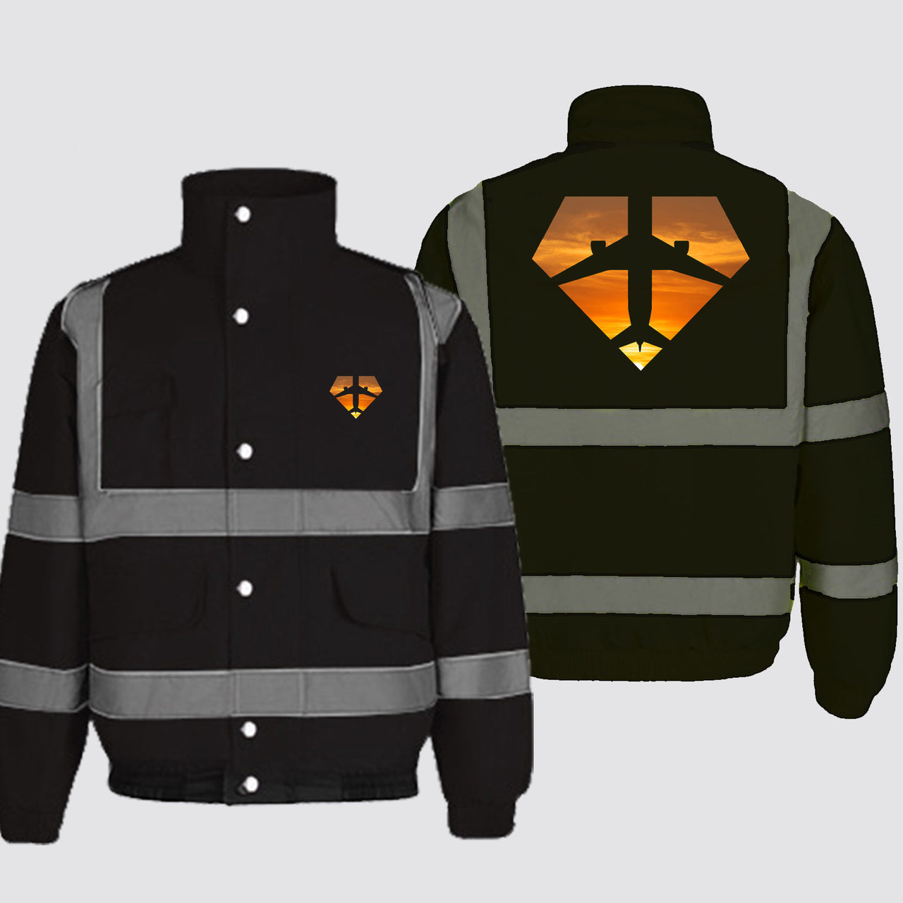 Supermen of The Skies (Sunset) Designed Reflective Winter Jackets