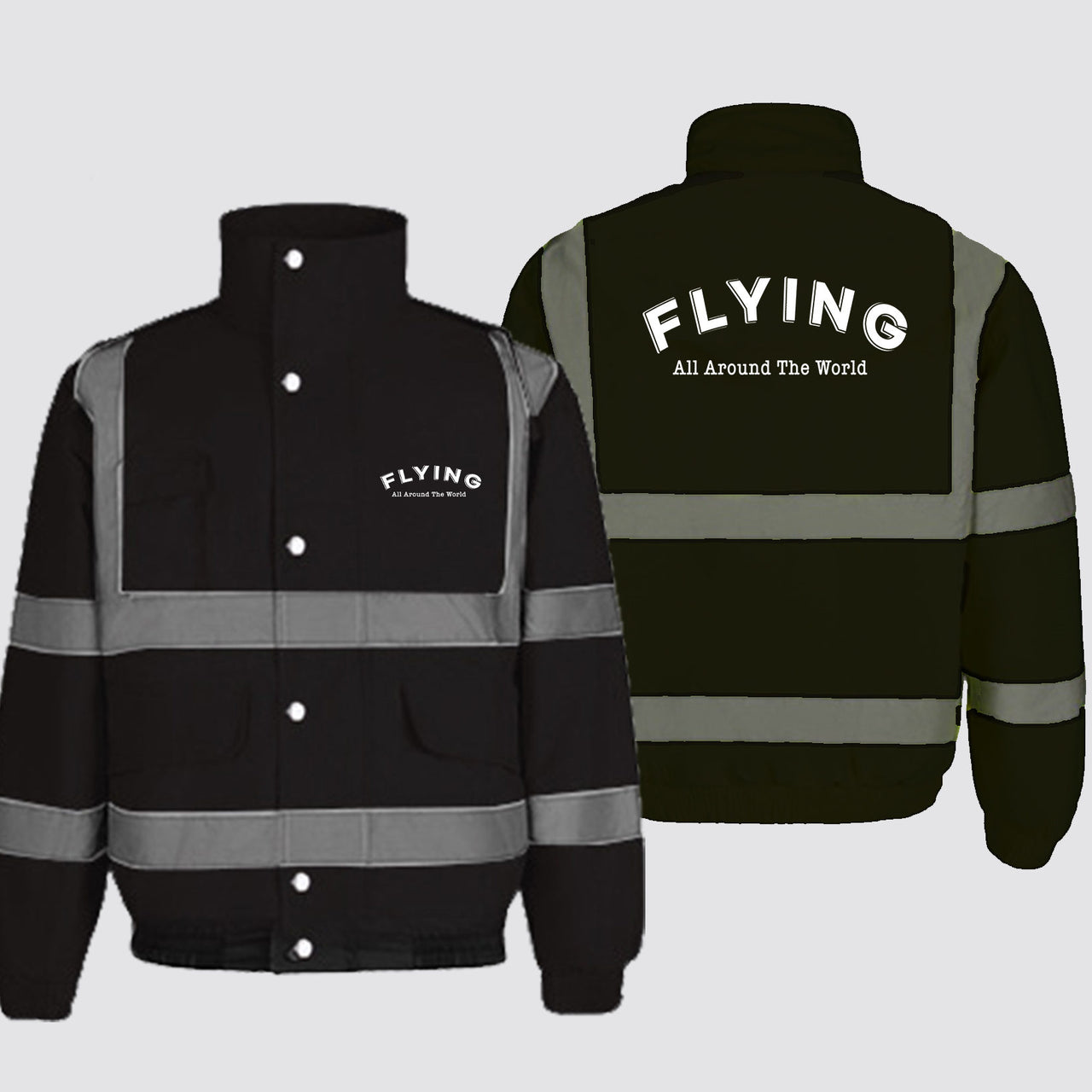 Flying All Around The World Designed Reflective Winter Jackets