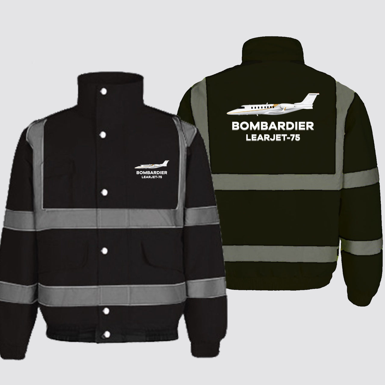 The Bombardier Learjet 75 Designed Reflective Winter Jackets