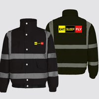 Thumbnail for Eat Sleep Fly (Colourful) Designed Reflective Winter Jackets