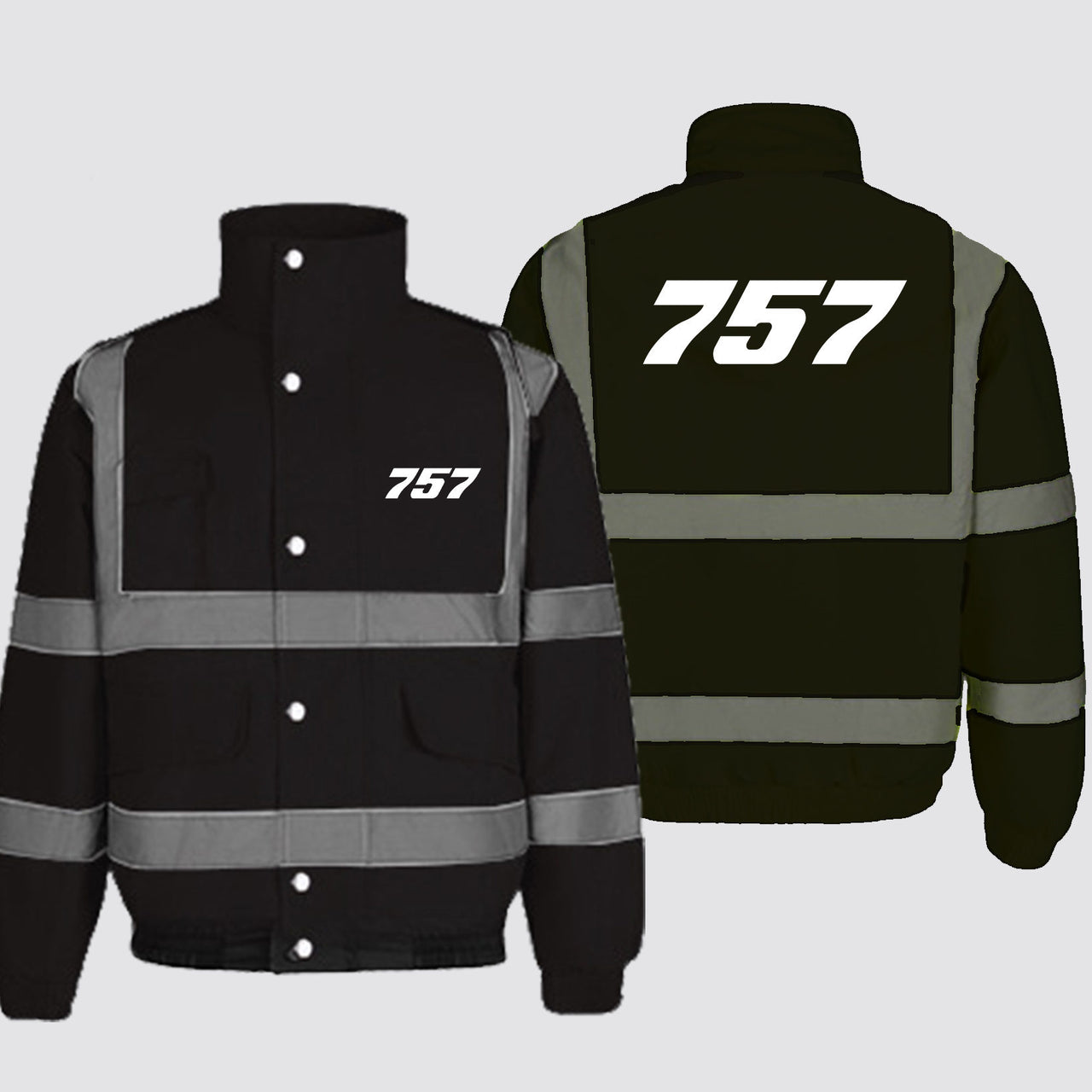757 Flat Text Designed Reflective Winter Jackets