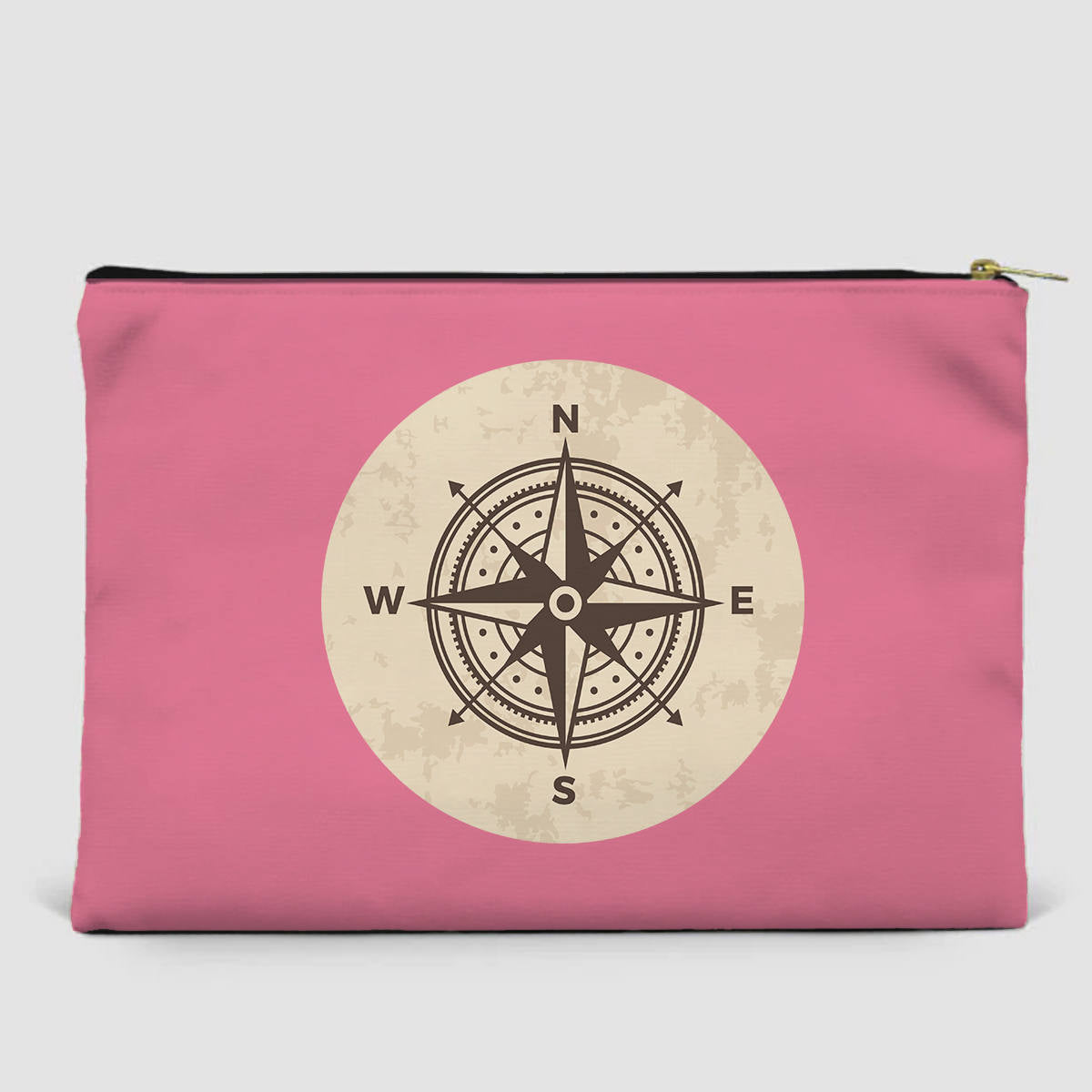 Vintage Designed Compass Designed Zipper Pouch