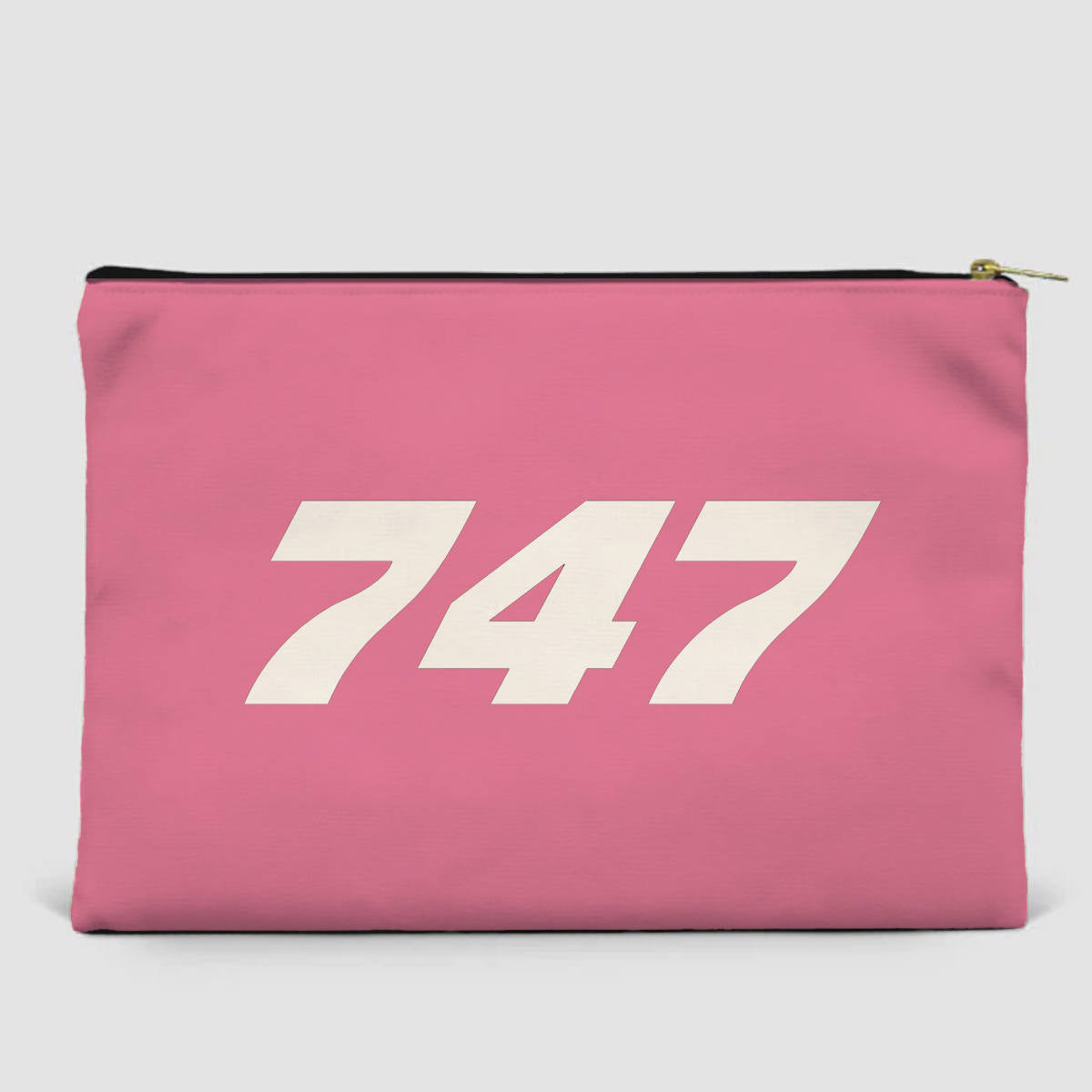 747 Flat Text Designed Zipper Pouch