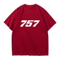 Thumbnail for 757 Flat Text Designed Relax Fit T-Shirts