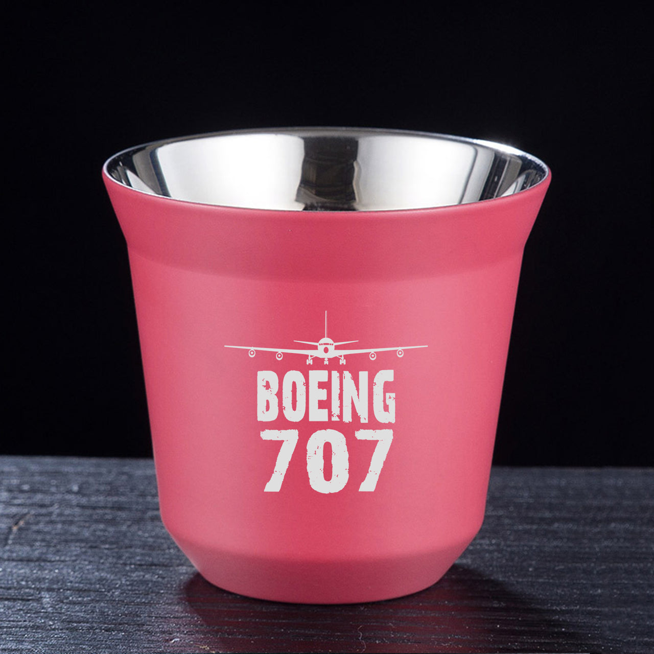 Boeing 707 & Plane Designed Double Wall Stainless Steel Coffee Mugs