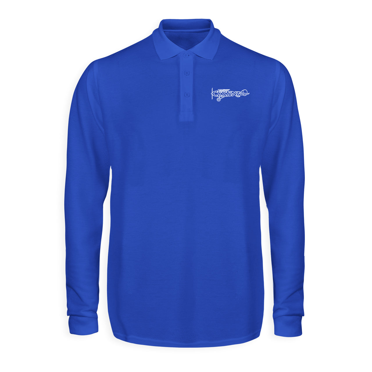 Special Cessna Text Designed Long Sleeve Polo T-Shirts