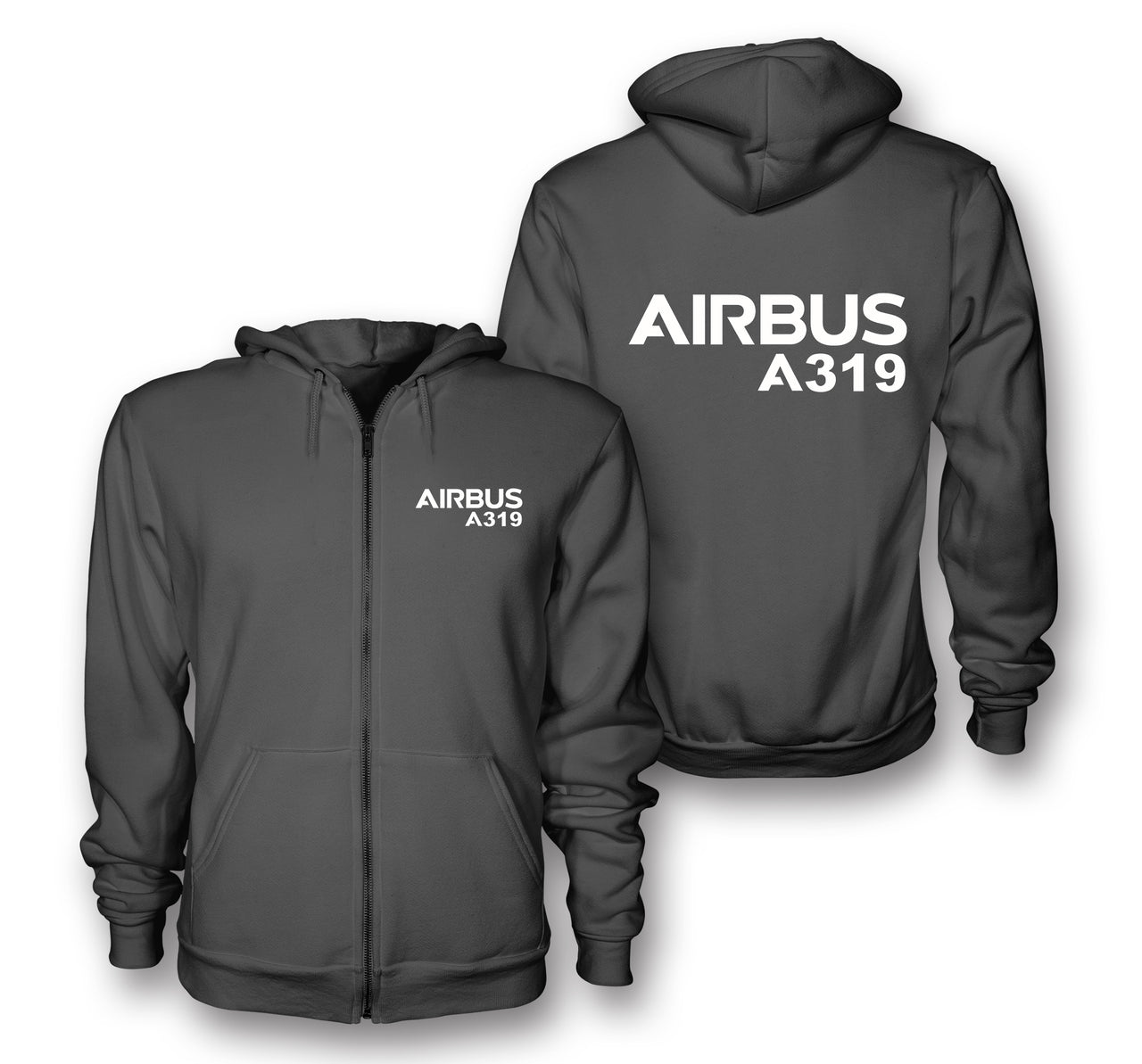 Airbus A319 & Text Designed Zipped Hoodies - view 12