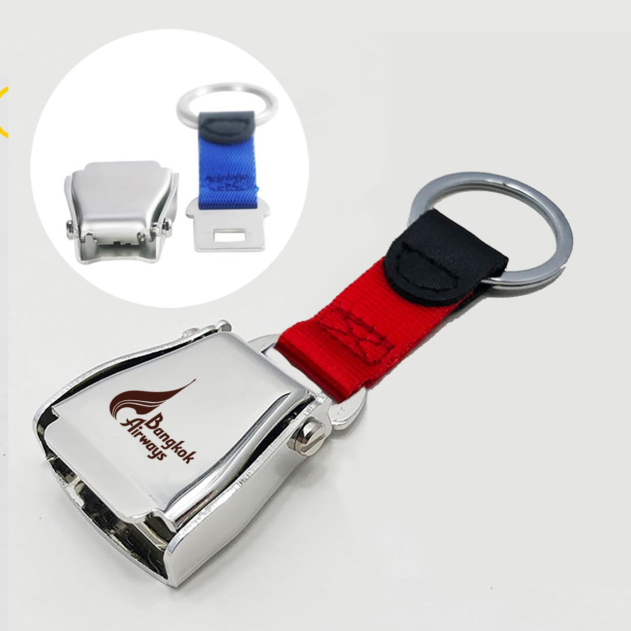 Bangkok Airways Airlines Designed Airplane Seat Belt Key Chains