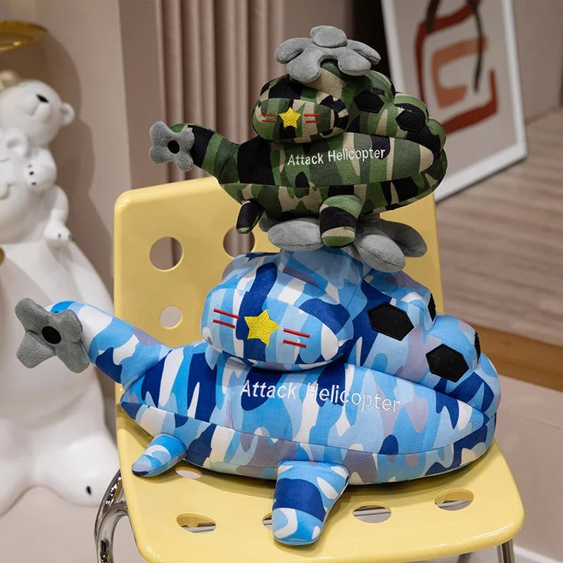 30-70cm Funny Cartoon Warplane Helicopter Plush Toys