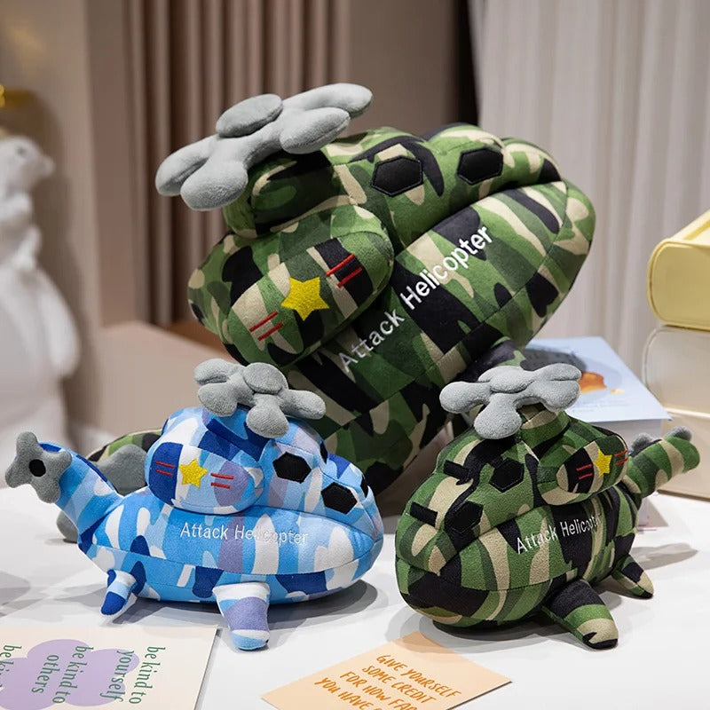 30-70cm Funny Cartoon Warplane Helicopter Plush Toys