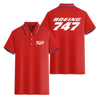 Thumbnail for Boeing 747 & Text Designed Stylish Polo T-Shirts (Double-Side)