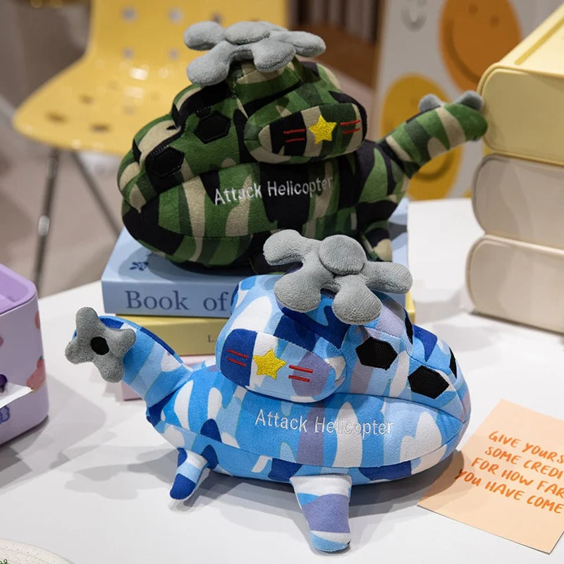30-70cm Funny Cartoon Warplane Helicopter Plush Toys