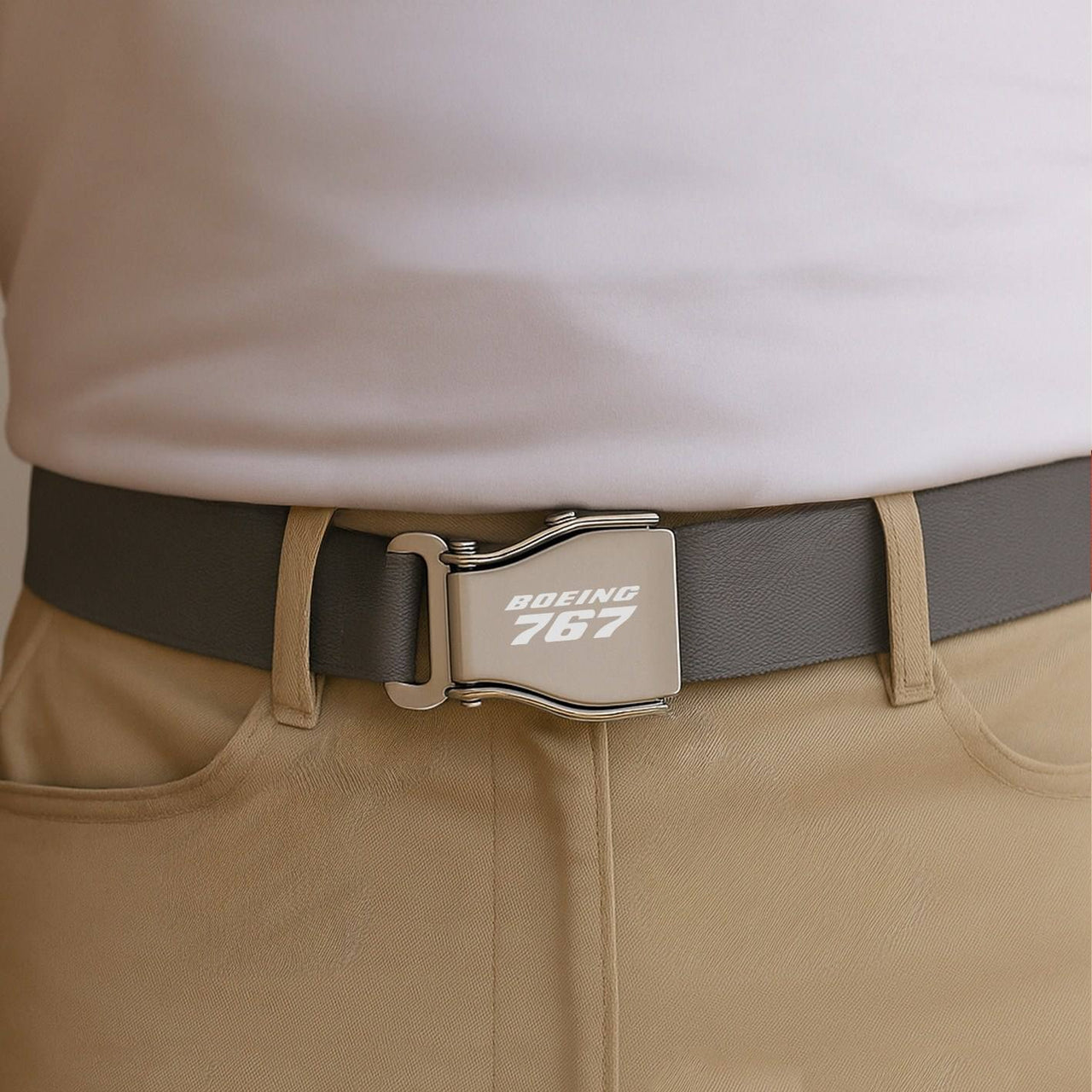 Boeing 767 & Text Designed Fashion Airplane Seat Belts