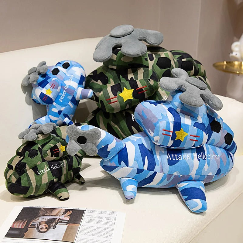 30-70cm Funny Cartoon Warplane Helicopter Plush Toys