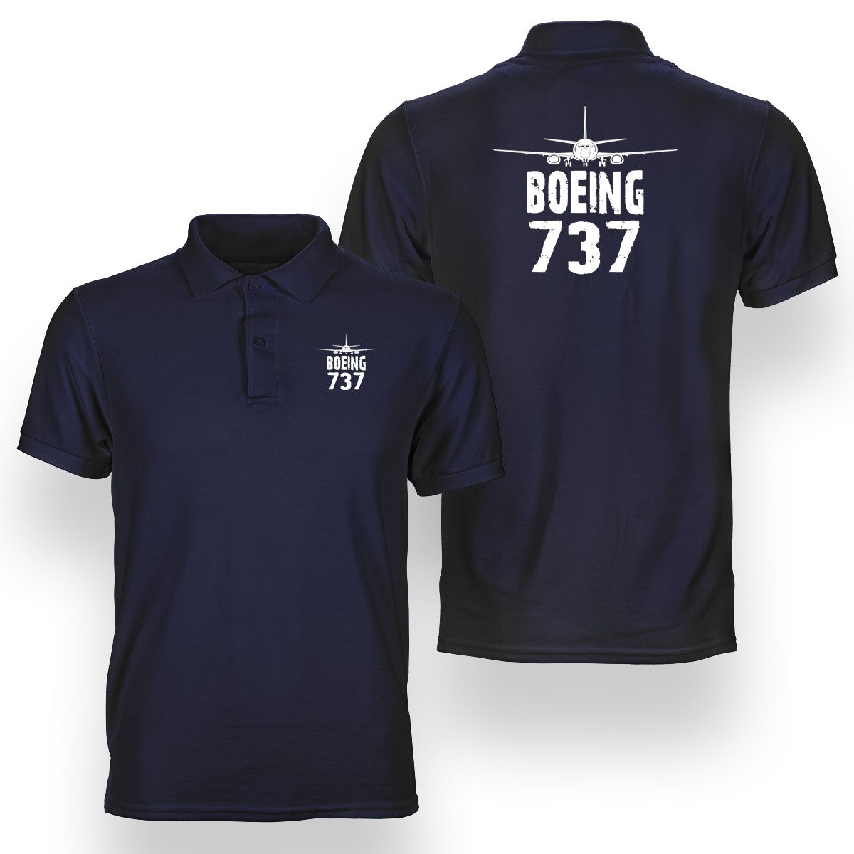 Boeing 737 & Plane Designed Double Side Polo T-Shirts