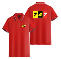 Thumbnail for Flat Colourful 747 Designed Stylish Polo T-Shirts (Double-Side)