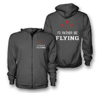Thumbnail for I'D Rather Be Flying Designed Zipped Hoodies