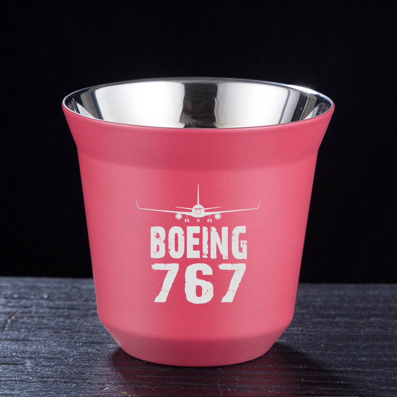 Boeing 767 & Plane Designed Double Wall Stainless Steel Coffee Mugs