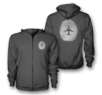 Thumbnail for Aviation Finger Print Designed Zipped Hoodies