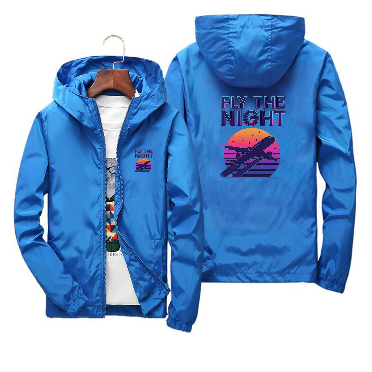 Fly The Night Designed Thin Windbreaker Jackets