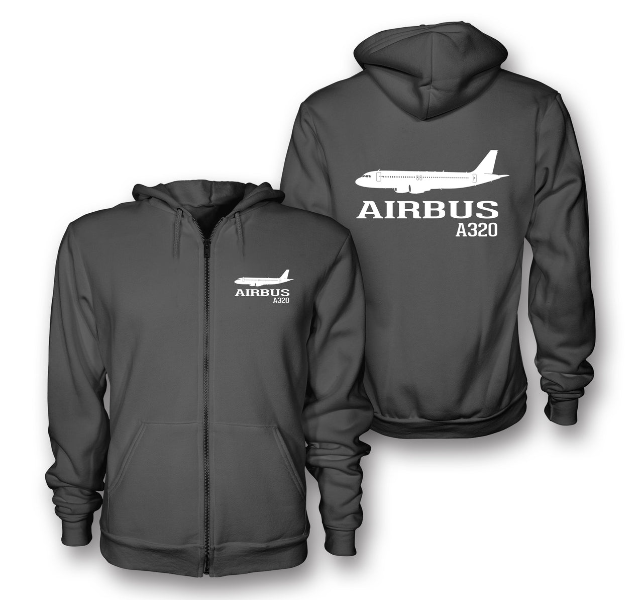 Airbus A320 Printed Designed Zipped Hoodies