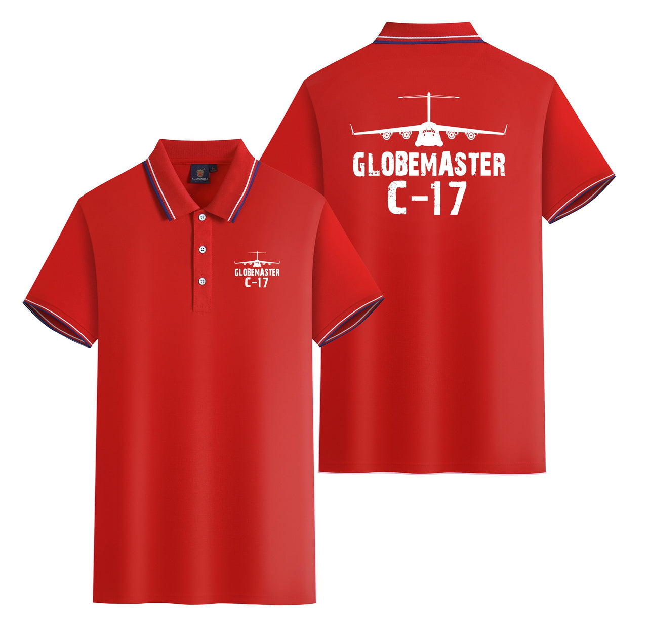 GlobeMaster C-17 & Plane Designed Stylish Polo T-Shirts (Double-Side)