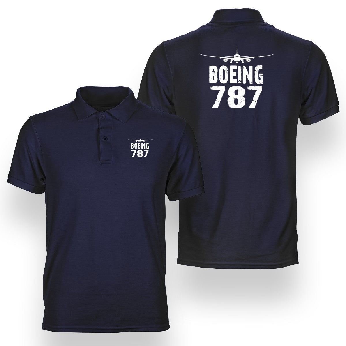 Boeing 787 & Plane Designed Double Side Polo T-Shirts