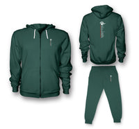 Thumbnail for Aviation Alphabet Designed Zipped Hoodies & Sweatpants Set