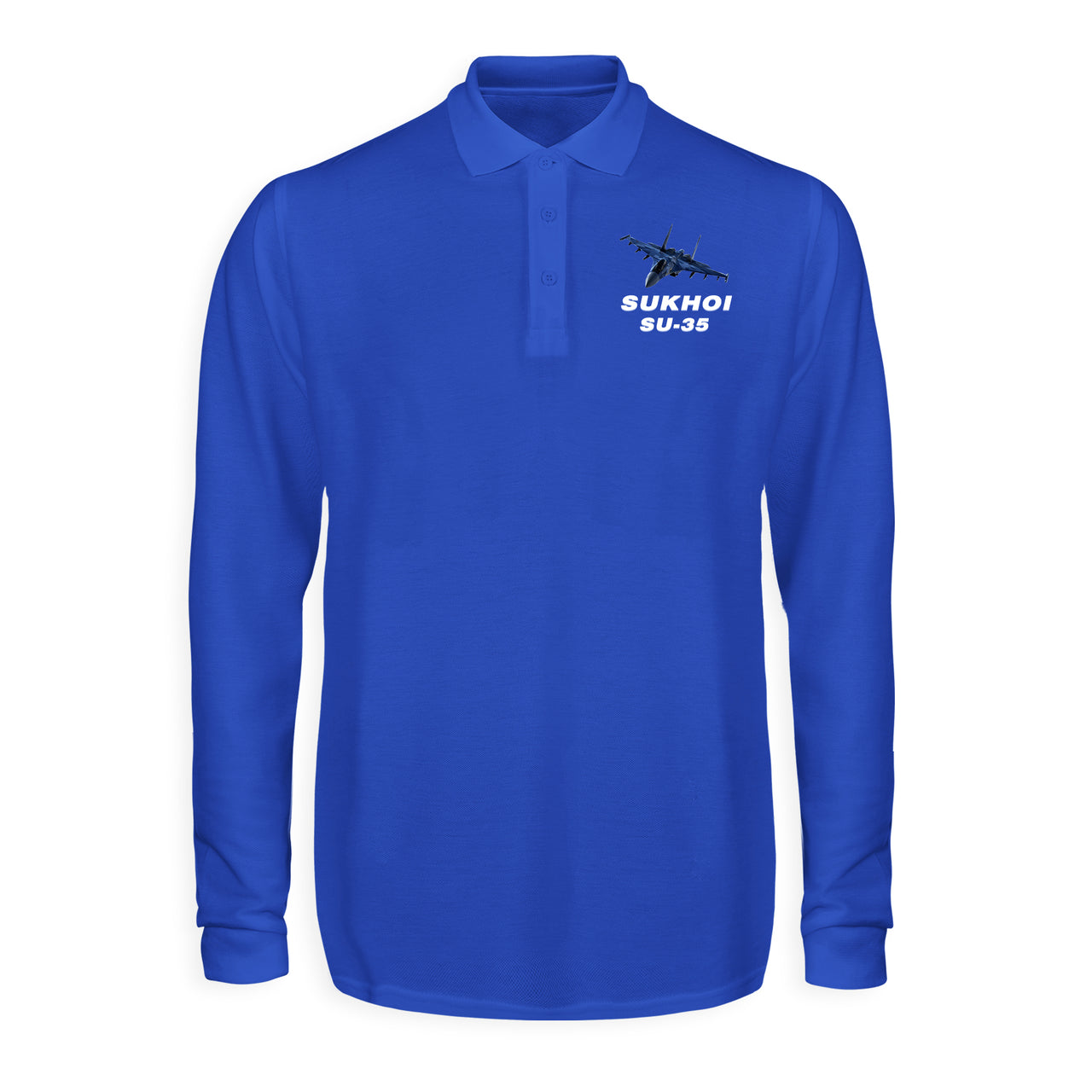The Sukhoi SU-35 Designed Long Sleeve Polo T-Shirts