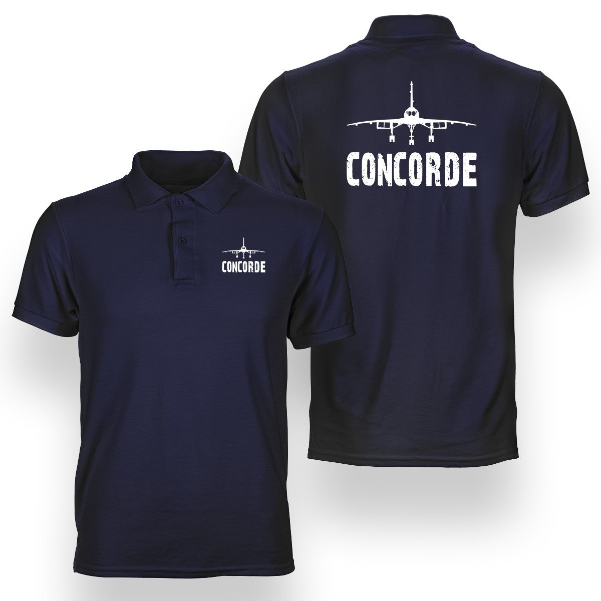 Concorde & Plane Designed Double Side Polo T-Shirts