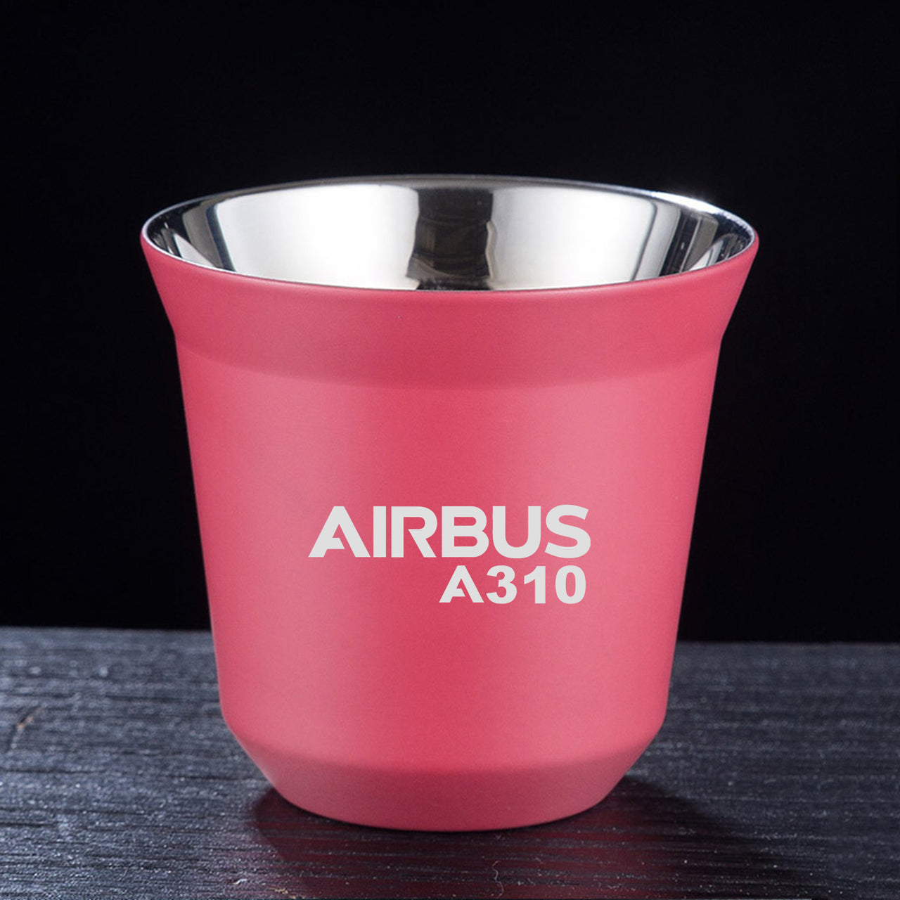 Airbus A310 & Text Designed Double Wall Stainless Steel Coffee Mugs