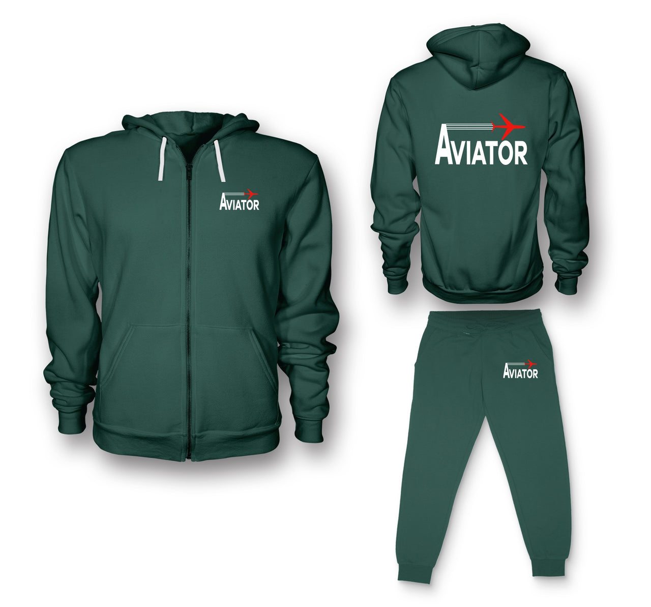 Aviator Designed Zipped Hoodies & Sweatpants Set