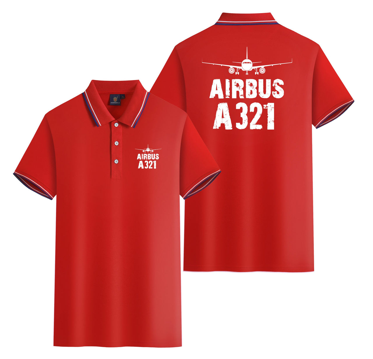 Airbus A321 & Plane Designed Stylish Polo T-Shirts (Double-Side)