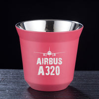 Thumbnail for Airbus A320 & Plane Designed Double Wall Stainless Steel Coffee Mugs