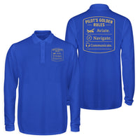 Thumbnail for Pilot's Golden Rules Designed Long Sleeve Polo T-Shirts (Double-Side)