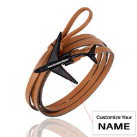 Thumbnail for (Edition 3) - Special Leather Rope Designed Airplane Bracelets Black (Adjustable)