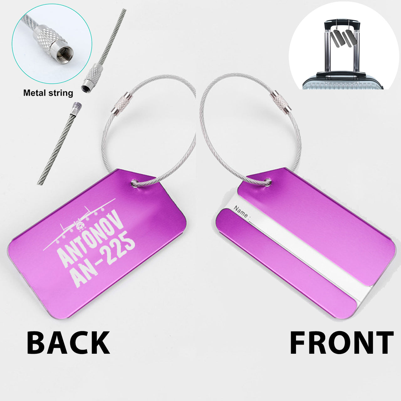 Antonov AN-225 & Plane Designed Fashion Metal Luggage Tags
