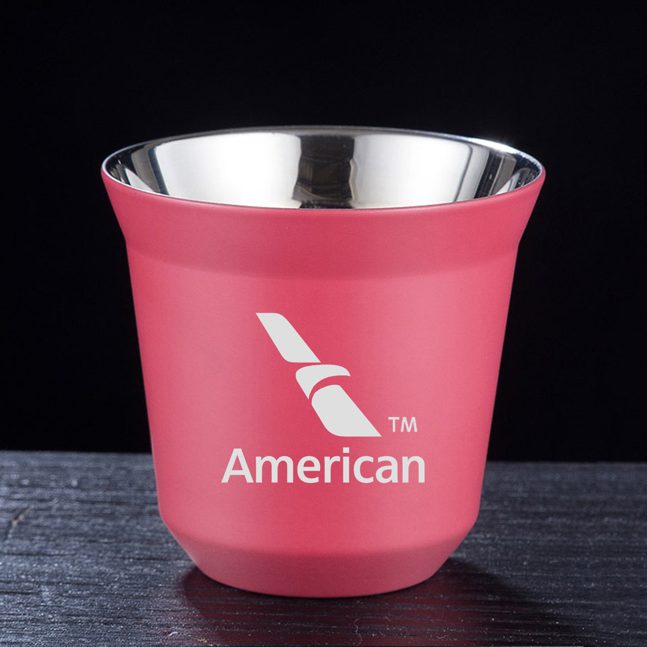 American Airlines Designed Double Wall Stainless Steel Coffee Mugs